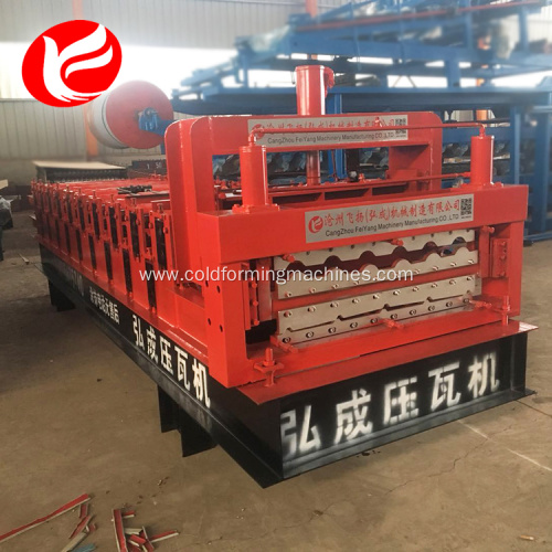 Double deck layer roofing sheet rolling machine